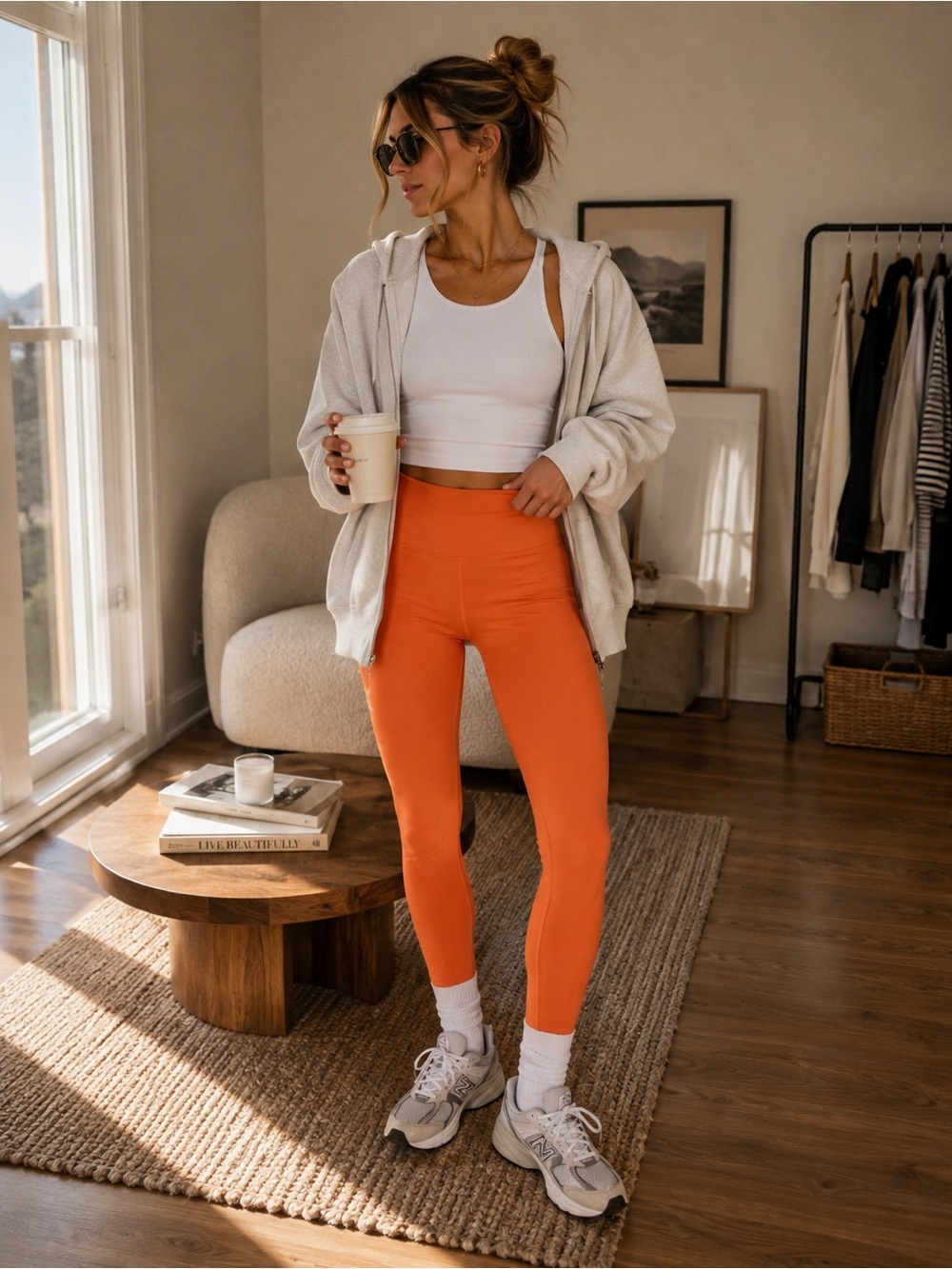 All in Motion Bright Orange Athletic Leggings